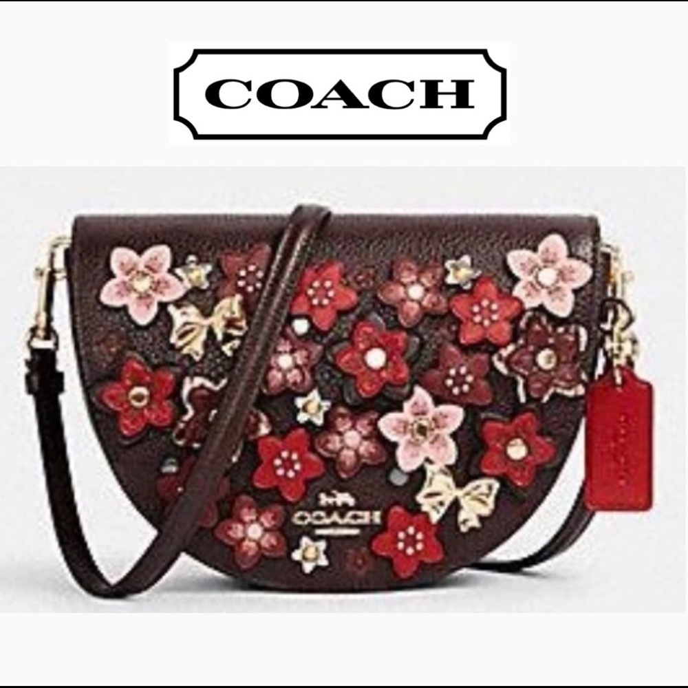 Coach Ellen Crossbody Daisy Applique In Oxblood